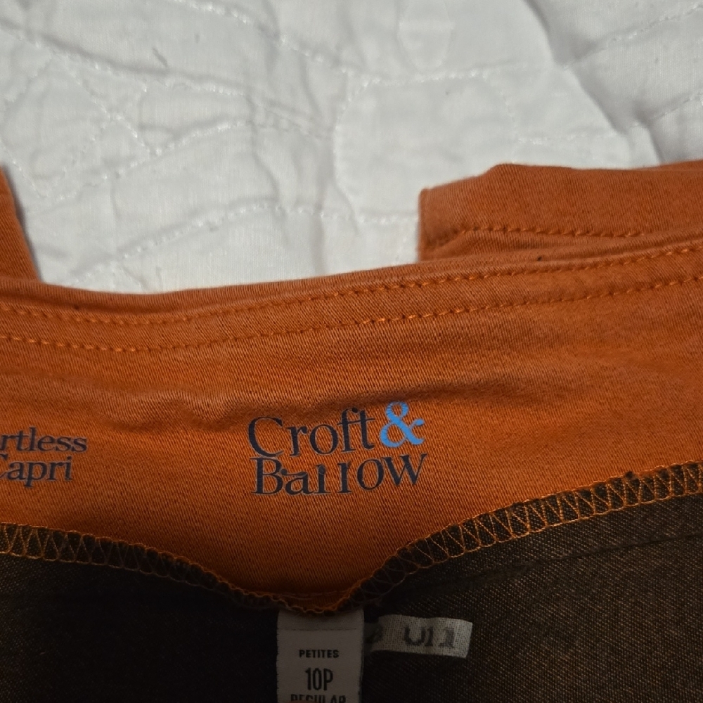 croft & barrow burnt orange capri leggings - Picture 2 of 12